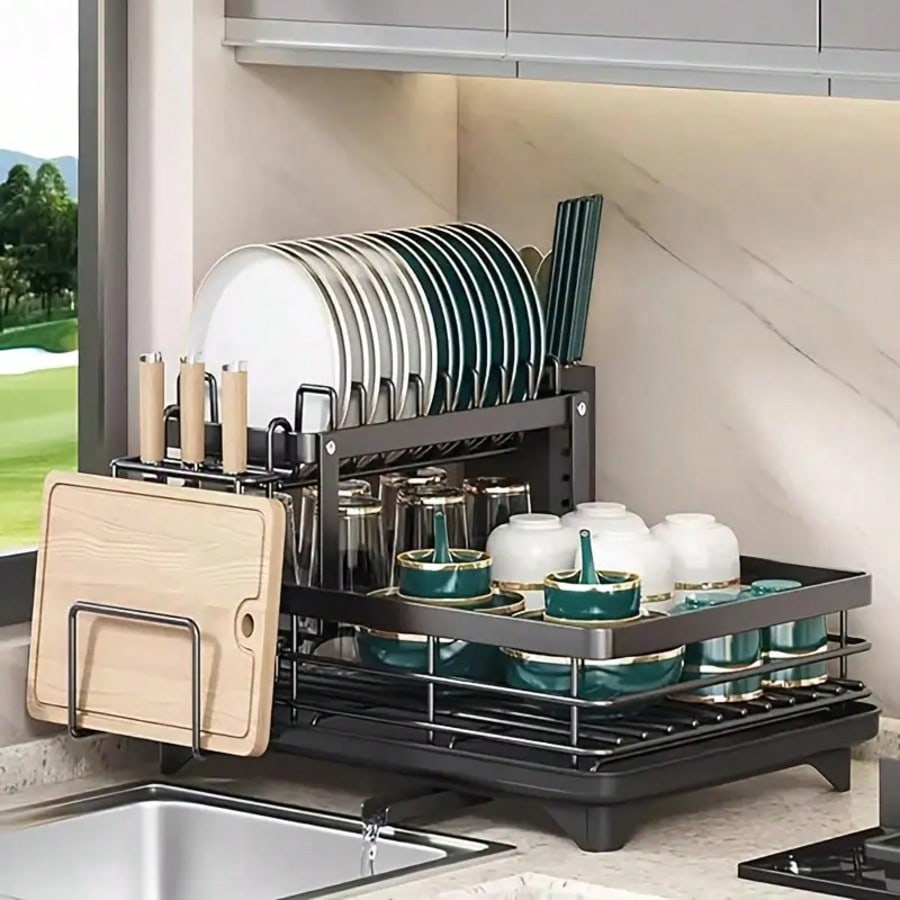 Commercial Kitchen Knife Holder - Dieses doppellagige, große Besteckregal aus Metall