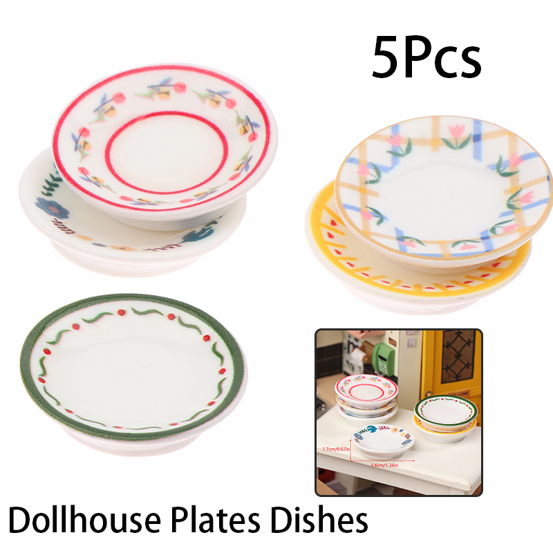 Commercial Kitchen Setup - 5Pcs 1/12 Puppenhaus Mini Platten Gerichte