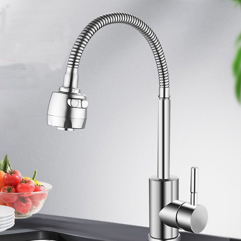 Commercial Kitchen Faucets - Universelle Rotation, einzelnes Kaltwasser-Küchenarmatur, Edelstahl 304,