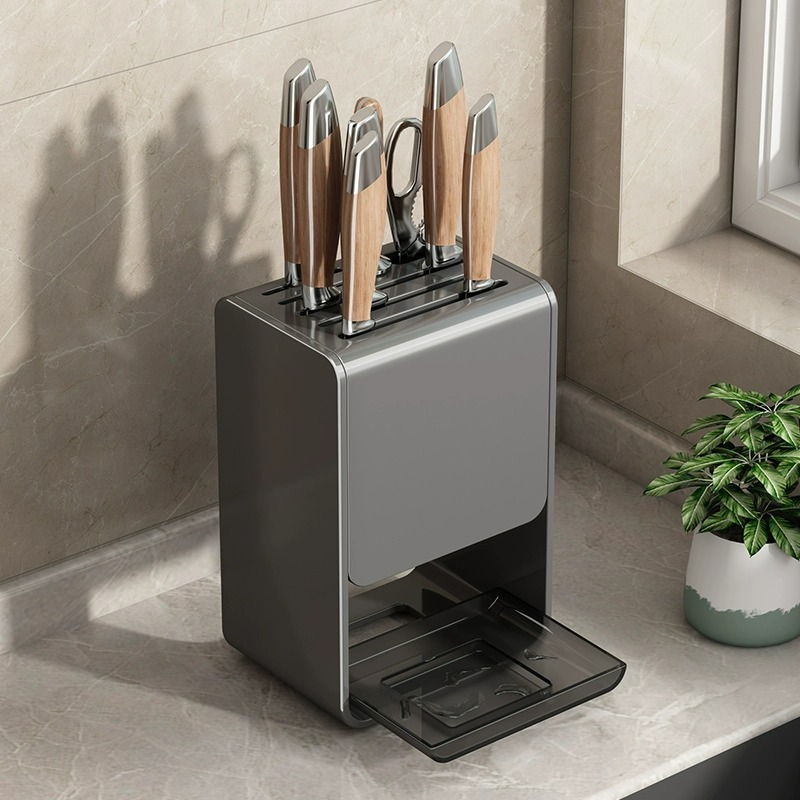 Commercial Kitchen Knife Holder - Wandmontierter Messerhalter aus Kohlenstoffstahl, Nagelfreies Küchenregal,