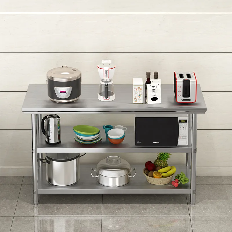Commercial Kitchen Parts & Service - Edelstahl-Arbeitstisch, Küchen-Arbeitstisch, Doppelschicht-Dreischicht-Flachfläche, Schwerlast-Vorbereitungstisch für Gewerbliche