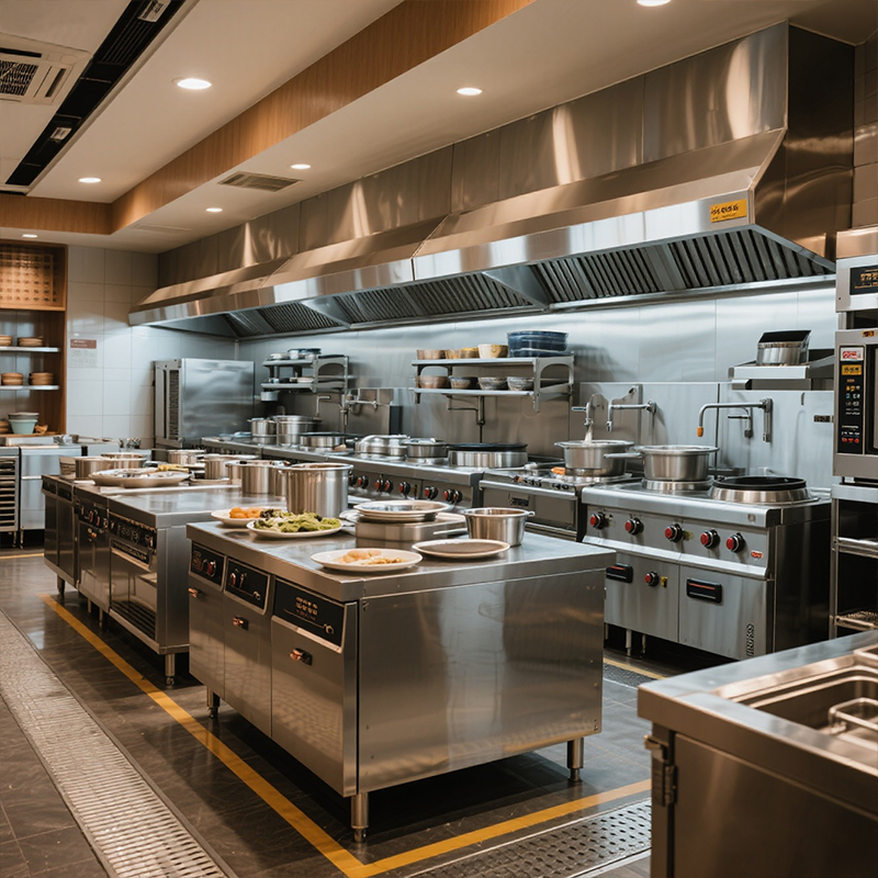 Edelstahl Fast Food Ausrüstung – Commercial Kitchen Gas Line Bewertung und Preis